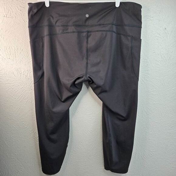 Athleta Leggings Plus Size 3X Black Stretchy Athletic Workout Crop Capri Pants - Picture 4 of 12